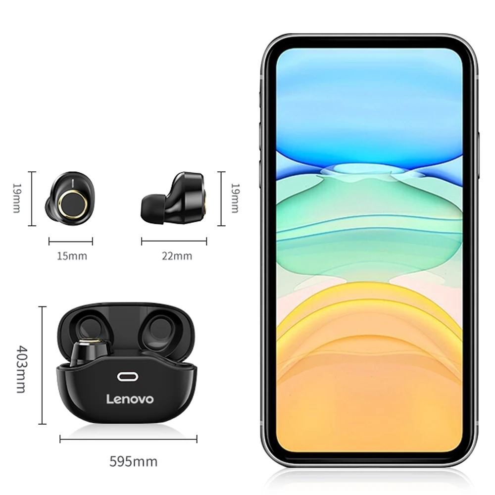 Lenovo X18 True Wireless Earphone Bluetooth 5.0 Light Waterproof Earplug Long Battery Sports Earbuds