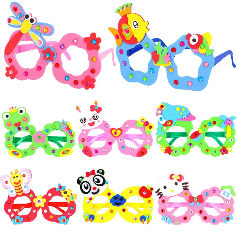 Creative DIY EVA Glasses Frame Baby Kids Children Educational Handmade Material Puzzles Arts and Crafts Toys for Infant | Игрушки и