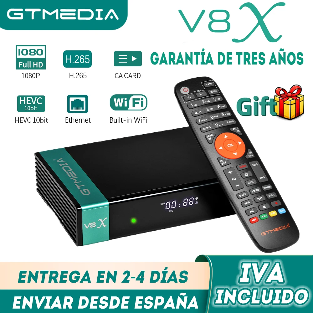 Лидер продаж спутниковый ресивер GTmedia V8X встроенный Wi-Fi обновленный V8 Nova V9 Prime 1080P