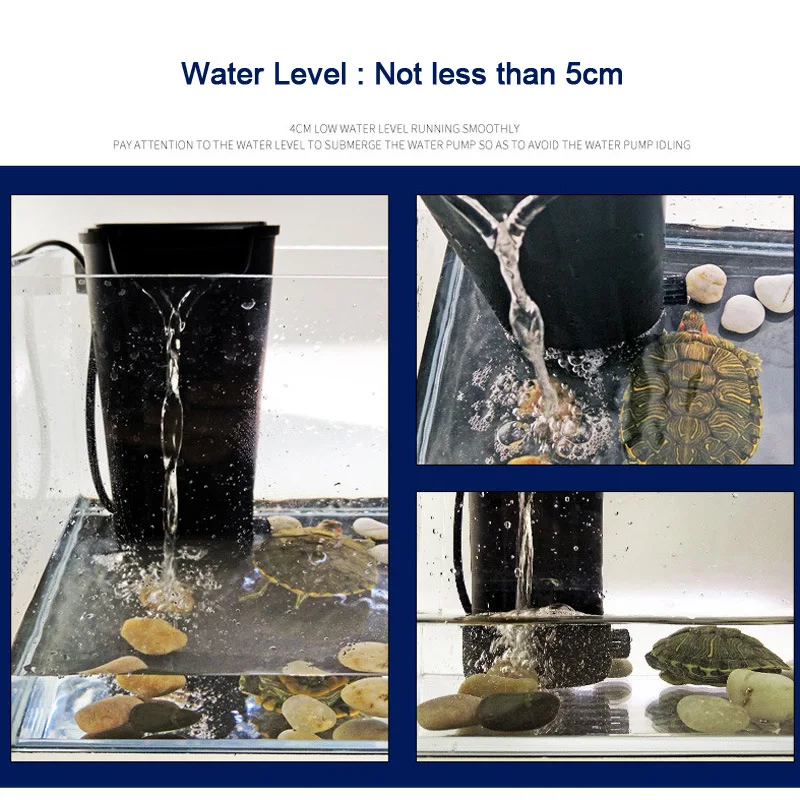 Filter Turtle Tank Small Silent Built-in Water Purifier  Pump Low  Level Shallow   Fish  fall Type 