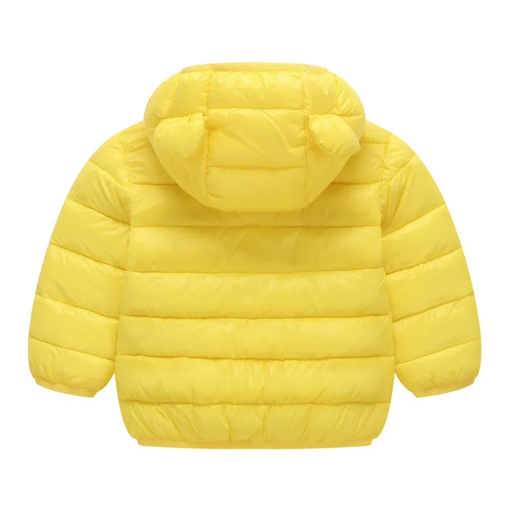 TELOTUNY пальто для маленьких девочек г. Зимняя куртка для маленьких детей, теплая верхняя одежда, пальто Утепленная зимняя толстовка с капюшоном на молнии с ушками, Одежда для новорожденных 1030