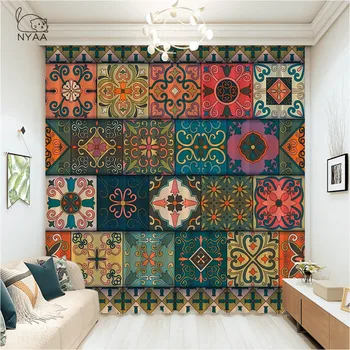 

Mandala Boho Bohemian Modern Living Room Curtain Vintage Floral Curtains For Bedroom Abstract Ethnic Curtain 3D Micro-Shading
