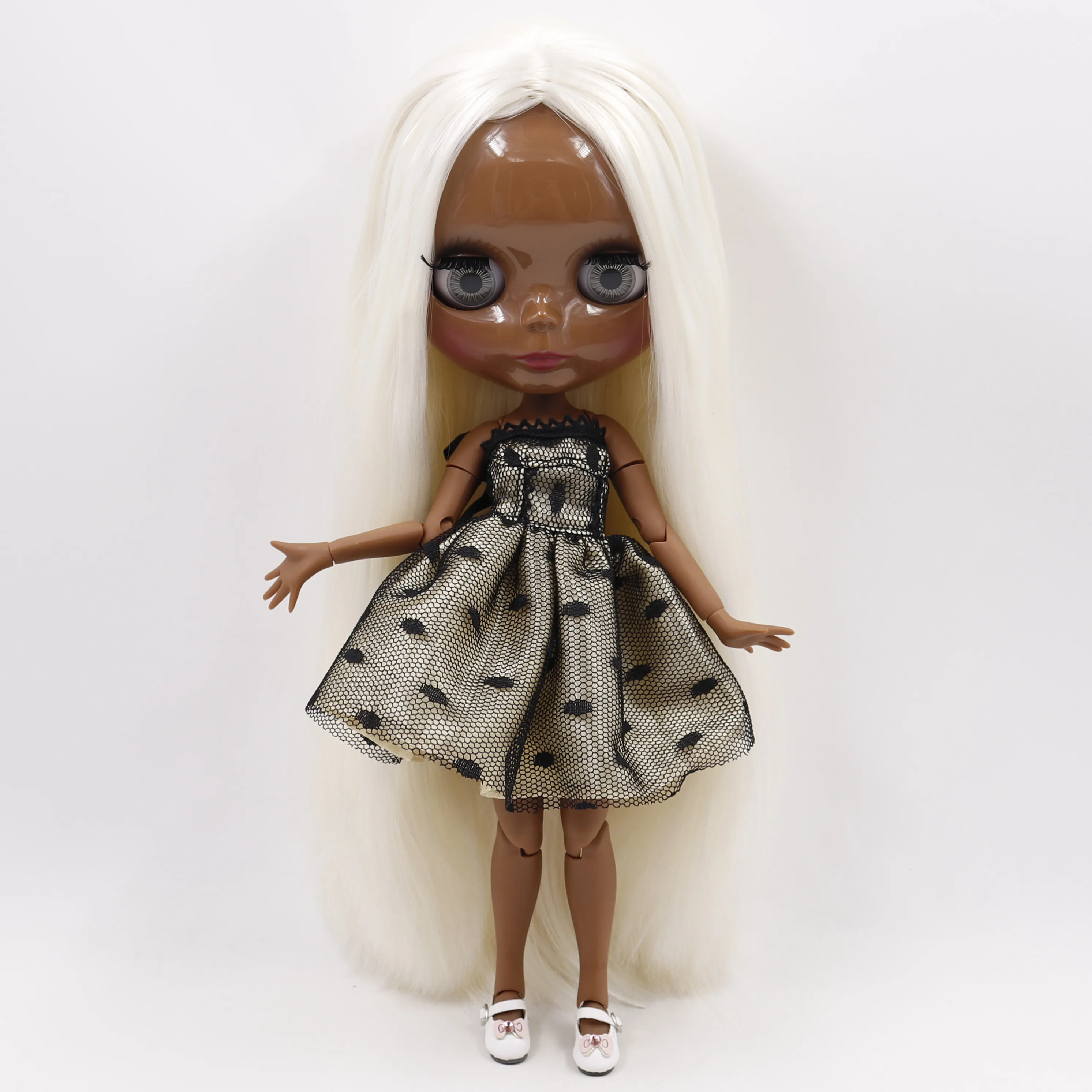 DBS bjd ICY blyth doll white black dark skin joint body glassy matte face Can Changed Makeup and Dress DIY special 1/6 - 4
