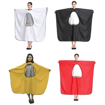 

New Adult Salon Hair Cut Hairdressing Barbers Hair Stylist Cape Gown Waterproof Barber Cover Cloth Transparent Covers
