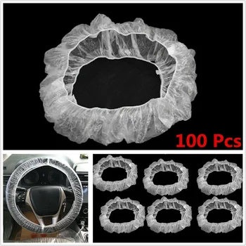

100pcs Universal Car Disposable Steering Wheel Cover Waterproof Transparent Auto Repair And Maintenance Steering Wheel Covers