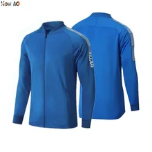 Хоу AO куртка для бега Для мужчин дышащая куртка Спорт на открытом воздухе Пеший Туризм футбольная куртка для футбольных тренировок тренажерный зал Футбол на молнии спортивный топ