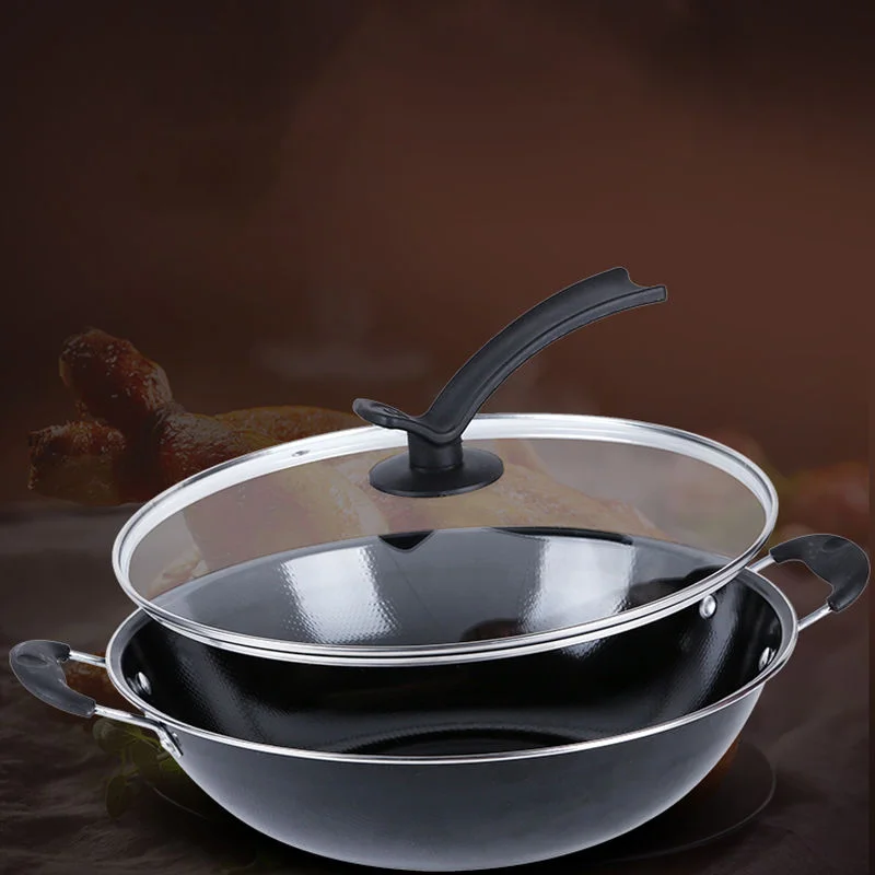 Wok эмалированный горшок без покрытия антипригарная плита Бытовая Индукционная специальная кастрюля эмалированный Казан угольная газовая плита для железной кастрюли кухонные горшки