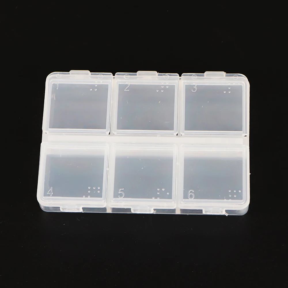 1 шт. 8*6*1,5 см прозрачная пластиковая коробка маленькие 6 решеток отдельные DIY винт чехол мелочи детали инструменты ювелирные изделия Дисплей Коробка для хранения 021001009