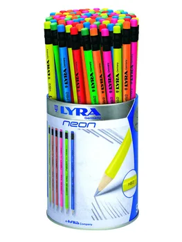 

Lyra neon round graphite pencil display with HB eraser