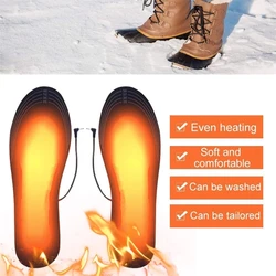 USB Electric Heated Shoes Insoles Feet Warm Sock Pad Mat Electrically Heating Insoles Washable Warm Thermal Insoles Unisex