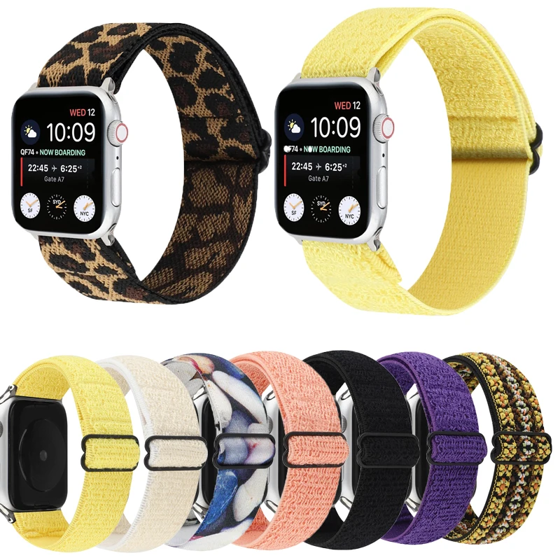 Эластичный нейлоновый ремешок для Apple Watch 6SE 38/40 мм 42/44 Iwatch 5/4/3 2 мужские и женские