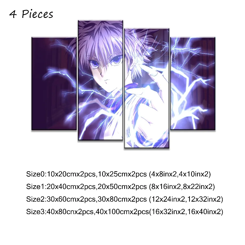 5pcs Posters Anime Hunter x Hunter Killua Zoldyck Poster Wall Art Decor Canvas HD Printed Paintings For Living Home Decoration (9)