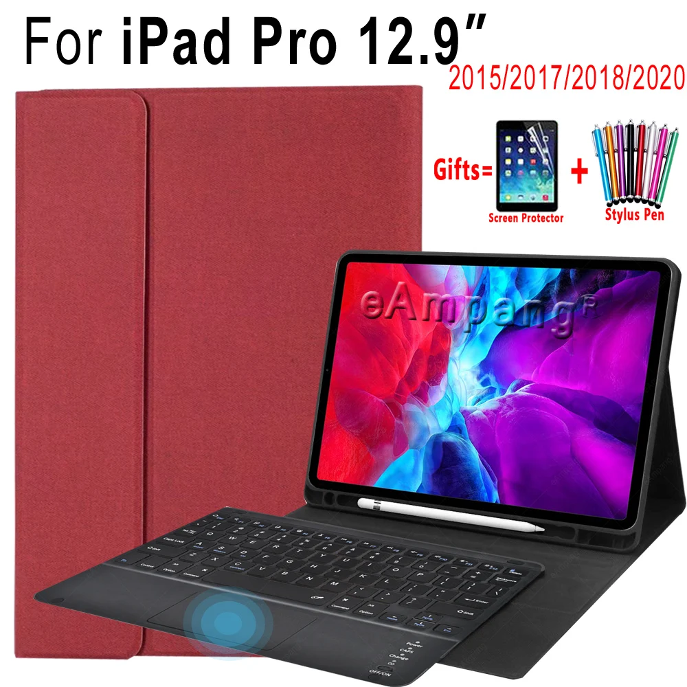 Чехол с сенсорной панелью для клавиатуры iPad Pro 12 9 2020 2017 2018 2015 1 2 3 4 поколения