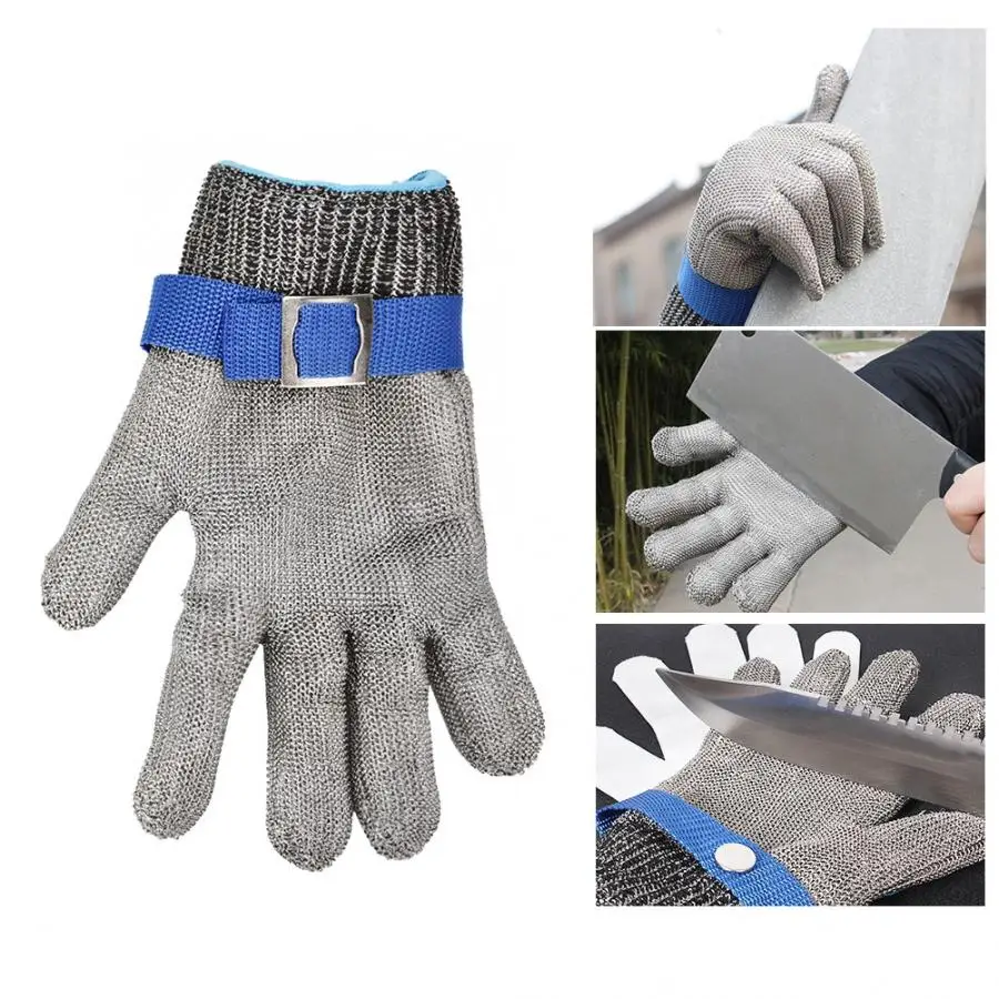 Level 5 Cut Resistant Stainless Steel Work Glove Metal Mesh Butcher Safety Glove