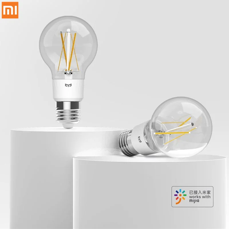 Xiaomi Yeelight умный светодиодный лампочка накаливания E27 Регулируемая яркость энергосберегающая умная лампочка управление через приложение Mijia Apple Homekit