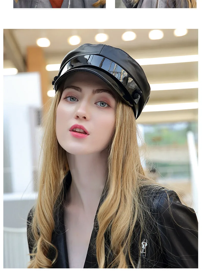 Фирма GREENYU, натуральная кожа, женская военная шапка, зимняя, для улицы, теплая, верхний слой, овчина, Кожаная шапка, военная шапка для женщин