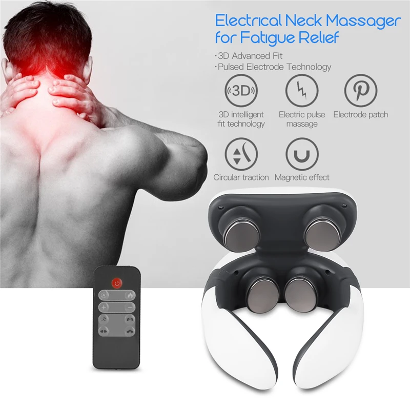 

Magnetic Pulse Neck Massager Acupuncture for Pain Relief Health Care Relaxing Health Deep Tissue Cervical Remote Control Massage