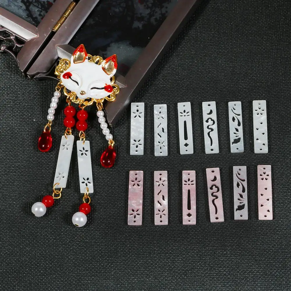 

New 10Pcs Acrylic Acid Shell-like Hollow Slice Shape Charms For DIY Accessories Necklace Jewelry Making