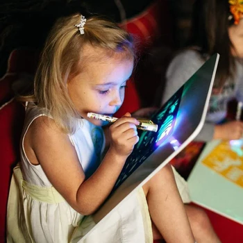 

A3 Big Light Luminous Drawing Board Kids Toy Tablet Draw In Dark Magic With Light-Fun Fluorescent Pen Children Educational Toy