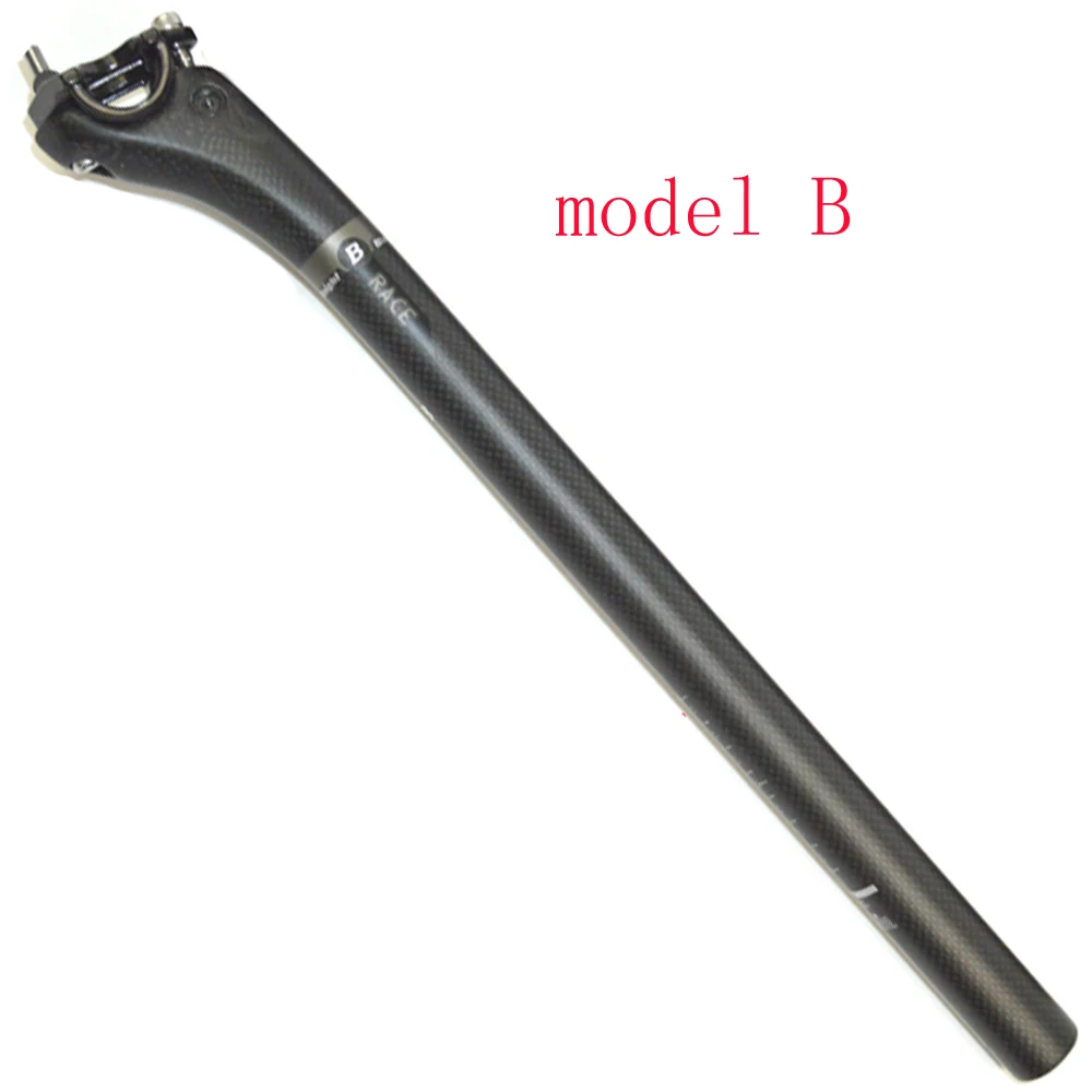 model B 31.6x450mm Для мальчиков с мультяшными принтами «Чёрный рыцарь» полностью из углеродного волокна, подседельный штырь для горного велосипеда MTB дорожный велосипед запчасти для подседельный штырь матовый 27,2/30,8/31,6*350 400 450 мм смещение 25 мм - Цвет: model B 31.6x450mm