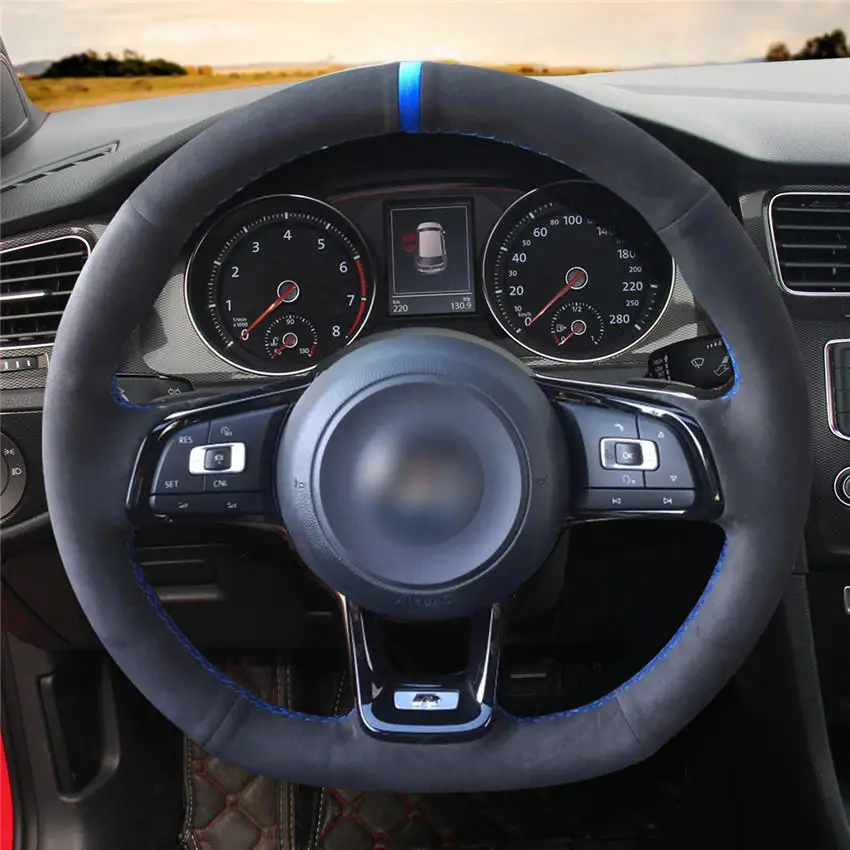 7 Steering Wheel Cover for Volkswagen VW Golf 7 GTI Golf R MK7 VW Polo GTI Scirocco 2015 2016