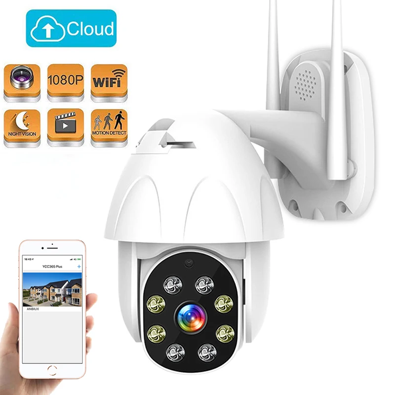 

1080P Speed Dome Outdoor WiFi Wireless Pan Tilt IP Camera SD Card IR Vision 4X Zoom IR Audio Video Surveillance