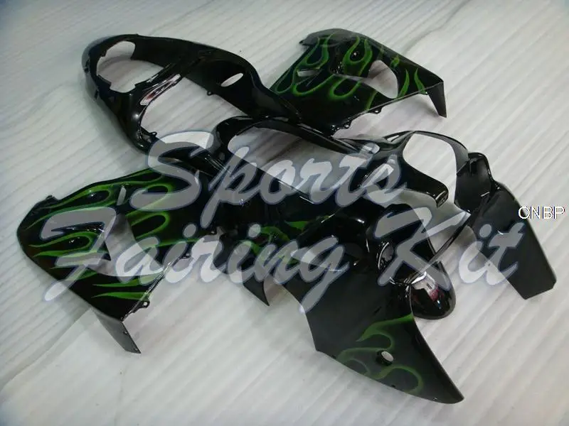 Комплекты корпусов для Zx 9r 2000 - 2001 Обтекатели с зеленой рамкой Kawasaki Zx9r Пластиковые