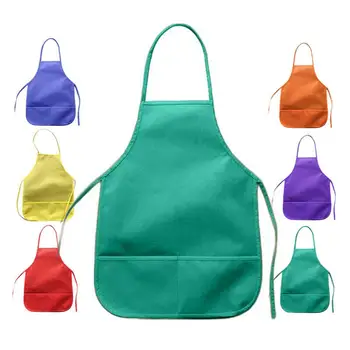 

Children's non-woven apron home painting clothes DYI antifouling apron hot pot dining apron Household goods