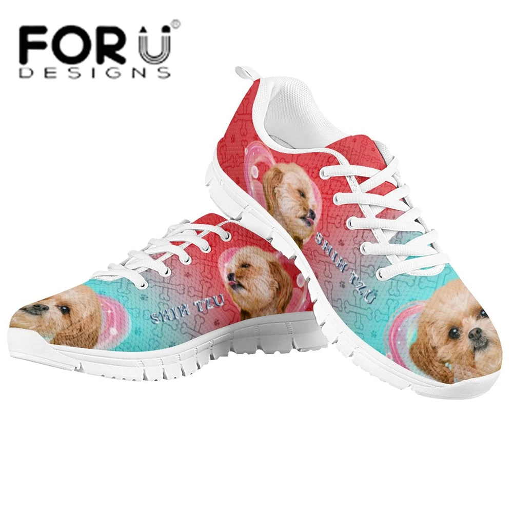 Женские повседневные туфли FORUDESIGNS Kawaii Shih Tzu Dog Модные дышащие прогулочные