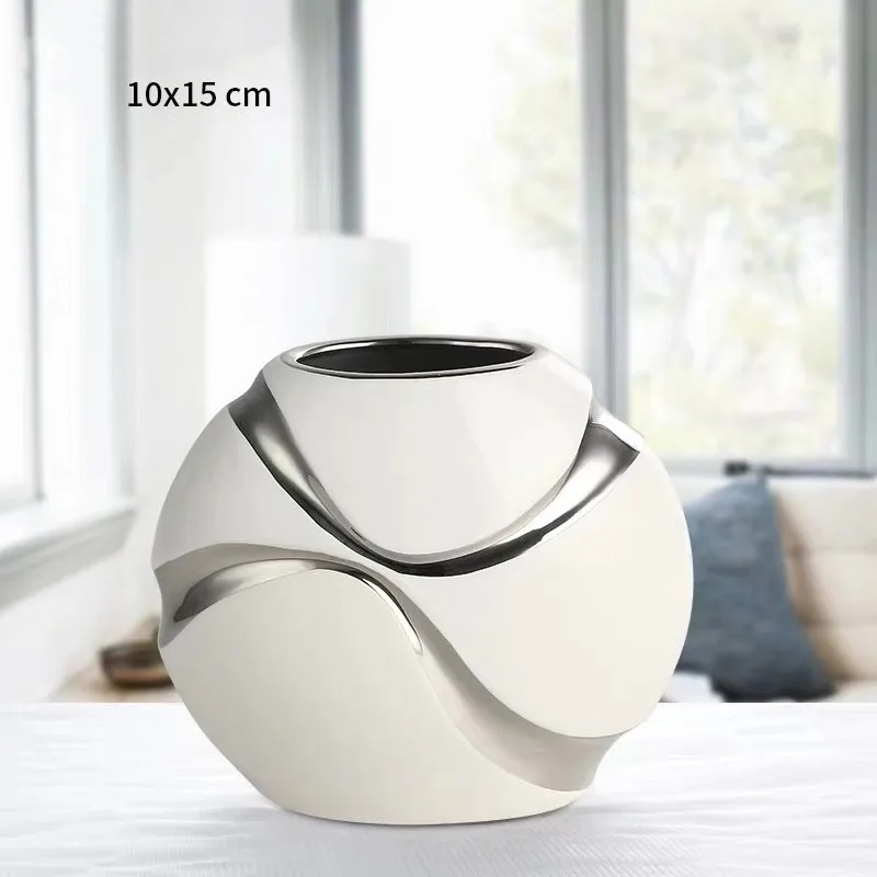 S Ceramic Flower Vase Modern Minimalist Office Table Artificial Flower Vase Living Room Decoration Home Furnishings Wedding Gifts - Цвет: S