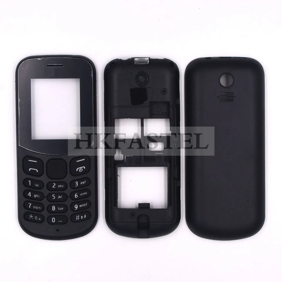 HKFASTEL высококачественный корпус клавиатуры для Nokia 130 Dual SIM Полный Мобильный телефон чехол с клавиатурой - Цвет: Black Full housing