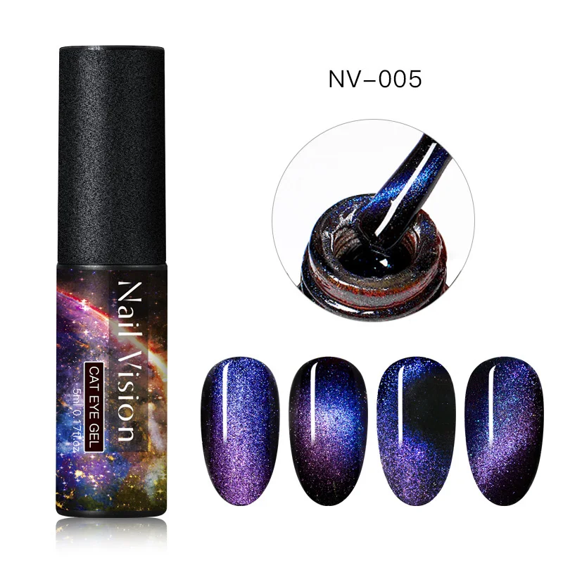 EES07704 Nail Vision 9D кошачий глаз УФ-Гель-лак Хамелеон для использования с магнитом впитывающийся Гель-лак для дизайна ногтей 5 мл долговечный Гель-лак для дизайна ногтей DIY - Цвет: EES07704
