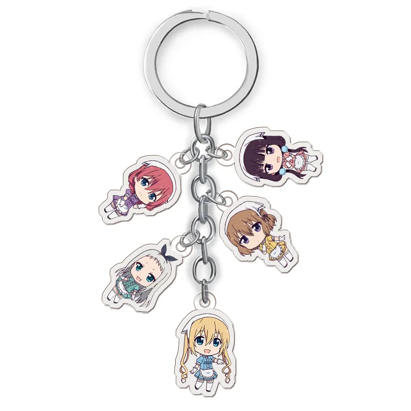 Anime Peripheral Blend·s Acrylic Keychain Five-a Set of Doll