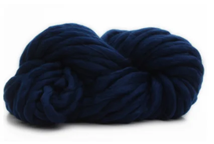 Navy Blue 250 г Супер вязаное одеяло толстые Пряжи Мягкие толстые руки Roving громоздкие мериносовые клубки ниток DIY Нитки для вязания трикотажные одеяла шляпа шарф - Цвет: Navy Blue