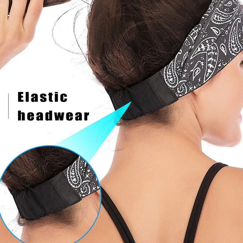 Wireless Bluetooth Sports Headband Handsfree Call Stereo Music Headset Sleep Eye Mask Soft Elastic Earphones for Yoga Running