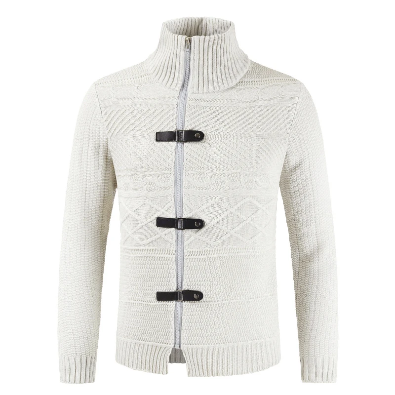 

Oufisun Winter New Fashion Thick Warm Cotton Sweater Cardigan Jumpers Men Striped Cashmere Wool Liner Zipper Coats Sweater Men