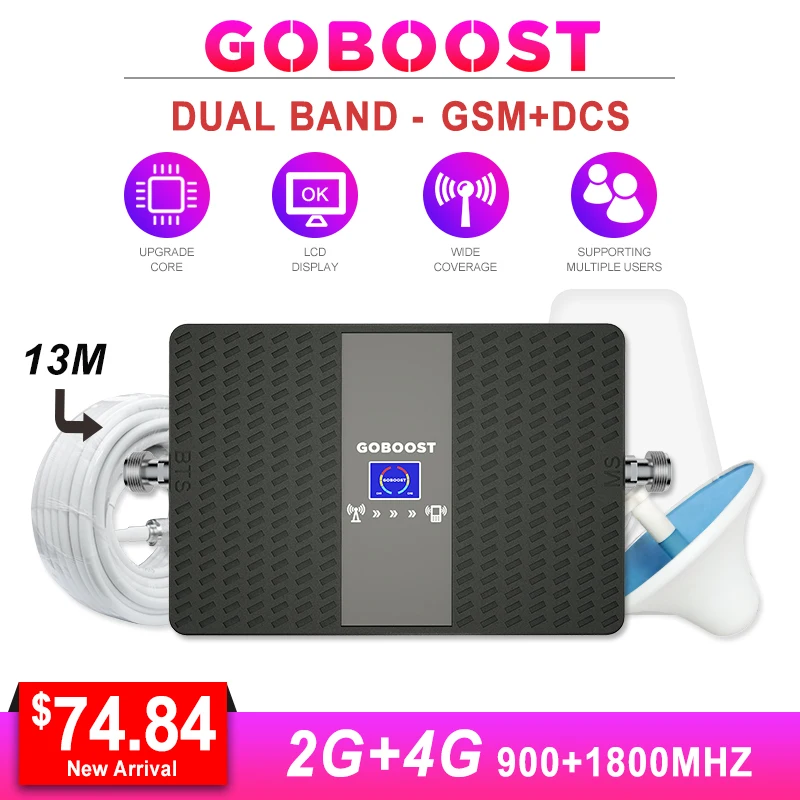 

gsm signal booster 900 1800 cellular signal booster 2G 4G LTE 70dB gsm 900mhz mobile phone signals booster repeater antenna *