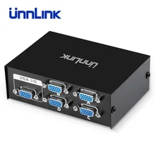 Unnlink vga-коммутатор 4X1 FHD 1080P@ 60 Гц 4 VGA сигнала в 1 VGA сигнала выход 4*1 VGA коммутатор коробка для компьютера ноутбука настольный монитор