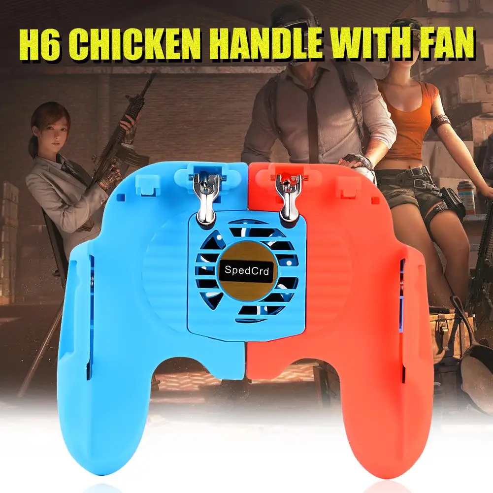 H6 90 Degree Rotated Phone Gamepad for PUBG Controller Aim Fire Keys Joystick Mobile Phone Universa