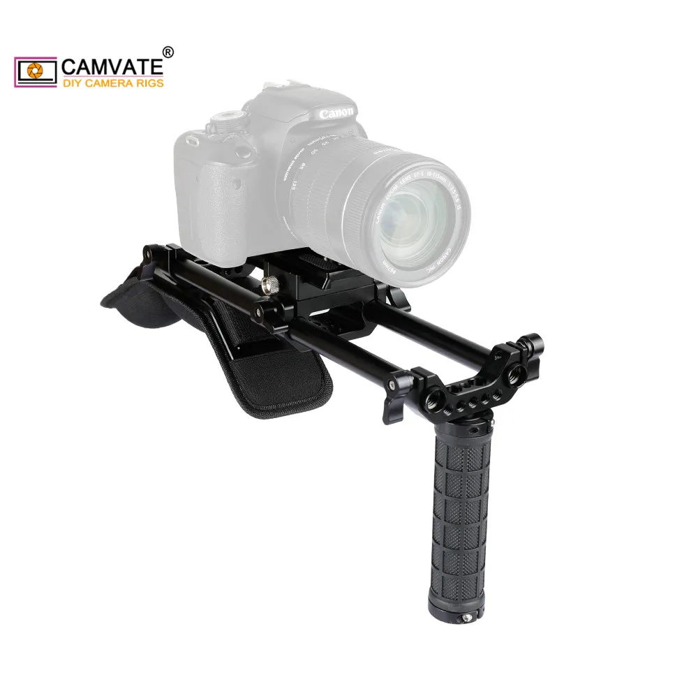 CAMVATE DSLR видео Камера/DV видеокамеры плечевая с одиночным резиновая рукоятка и со