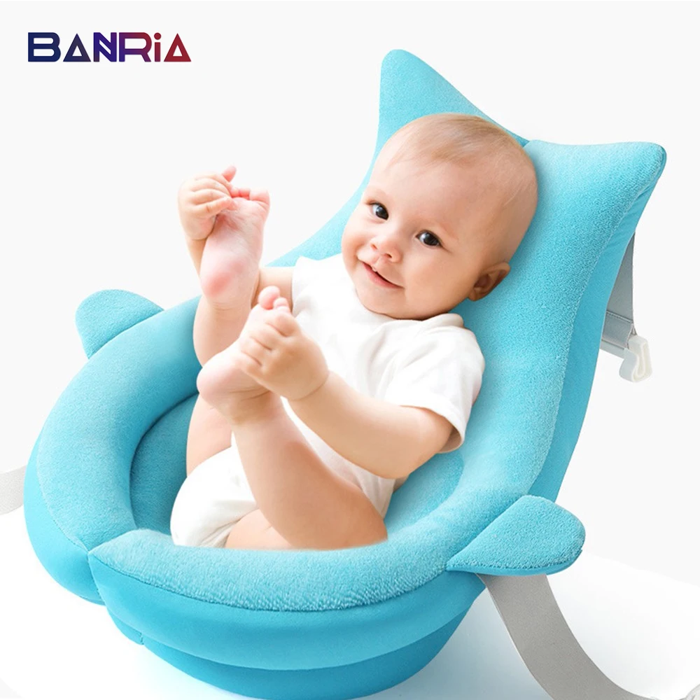 

Cartoon Baby Shower Bath Tub Pad Portable Non-Slip Bathtub Mat Newborn Safety Security Bath Support Cushion Foldable Soft Pillow