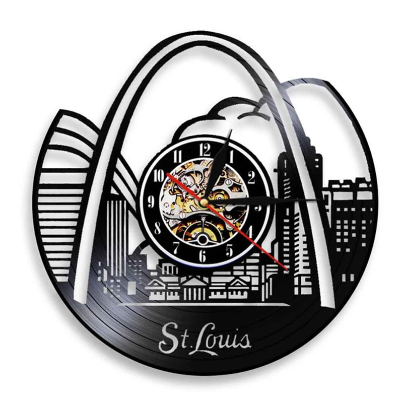 St. Louis Skyline Wall Clock Saint Louis Cityscape Wall Clock