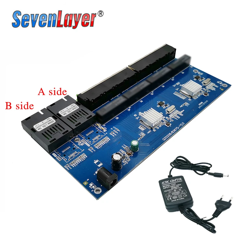 Ethernet коммутатор Gigabit 10/100/1000 м волоконно оптический медиа конвертер PCBA 8 RJ45 UTP и 2 SC