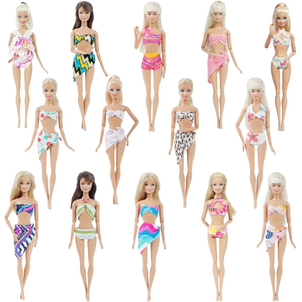Floral Swimsuits for 11.5/" 1//6 Dolls Clothes Beach Bikini Buoy Lifebuoy Swimwear