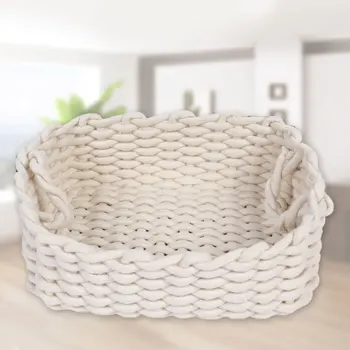 

Nordic Clothes Laundry Basket Thick Cotton Rope Storage Box Baby Toys BOX Storage Basket Desktop Small Organizer