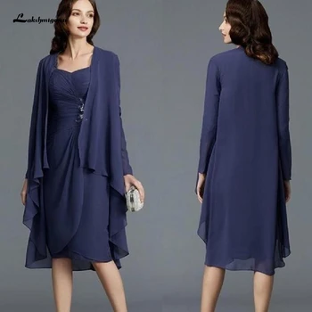 

Lakshmigown Elegant Mother Of The Bridal Dress with Long Sleeve Jacket Vestido Plus Size Mother Evening Dress Wedding Guest