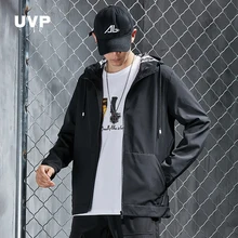 Hooded Track Jacket For Men Streetwear Casual Jacket Men's Clothing Front Pocket Black Jacket Clothes Male Tracksuit Bombre