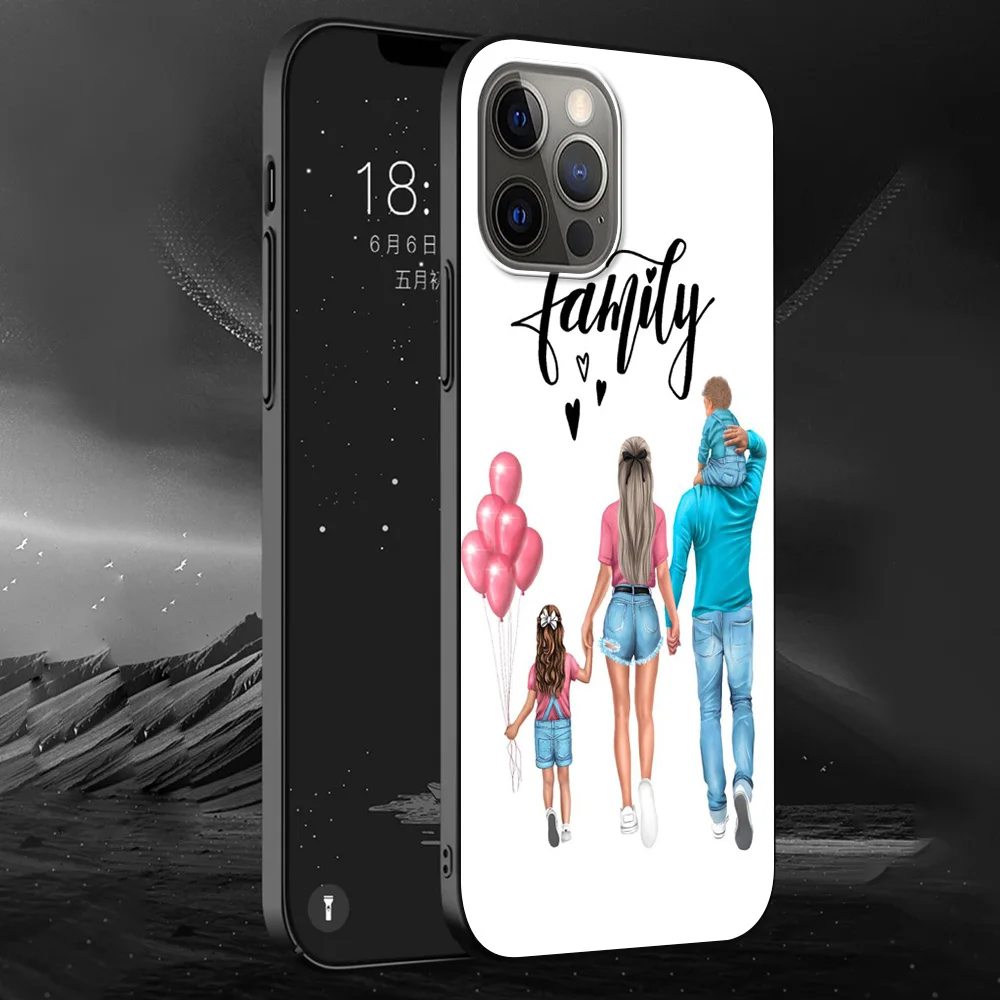 best case for iphone 13 pro max Phone Case Cover for iPhone 7 8 12 13 11 Pro MAX XR X XS MAX SE 2020 6 6S PLUS Luxury Soft Shell Baby Mother Girl Family iphone 13 pro max clear case