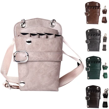 

Rivet Waterproof Hairdresser Holder Barber Tool Storage Adjustable Strap Shoulder Casual Scissors Bag Waist Pack PU Pouch