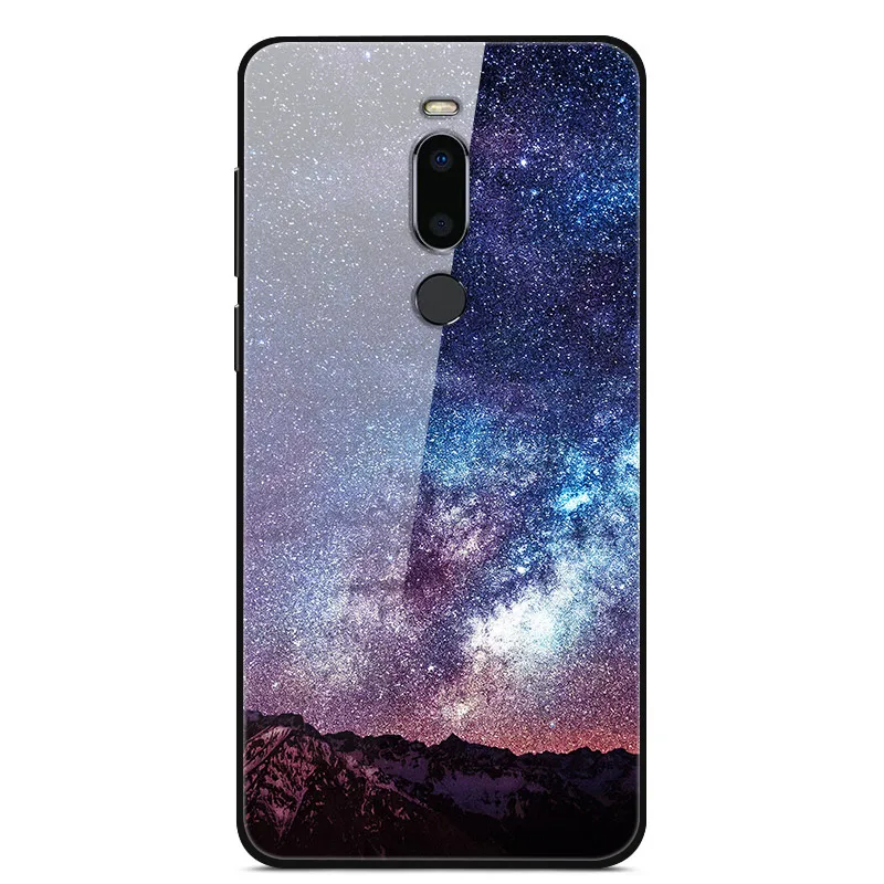 Коричневый Для Meizu M8 чехол из закаленного стекла силиконовый бампер звезды Планеты окрашенный жесткий чехол для Meizu M8 чехол Coque на MeizuM8 M 8 8 M чехлы - Цвет: Коричневый
